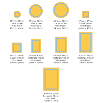 Kích Thước Sticker Phổ Biến