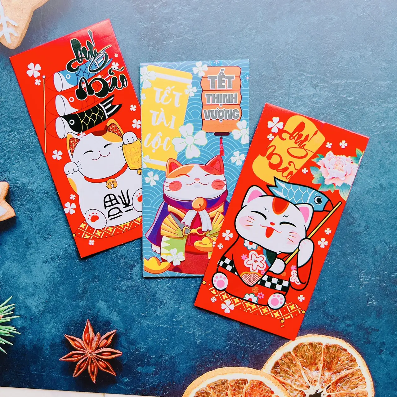 Mau bao li xi hien dai Hinh anh ran than tai hoat hinh chibi cau chuc tieng Anh slogan vui nhon 3