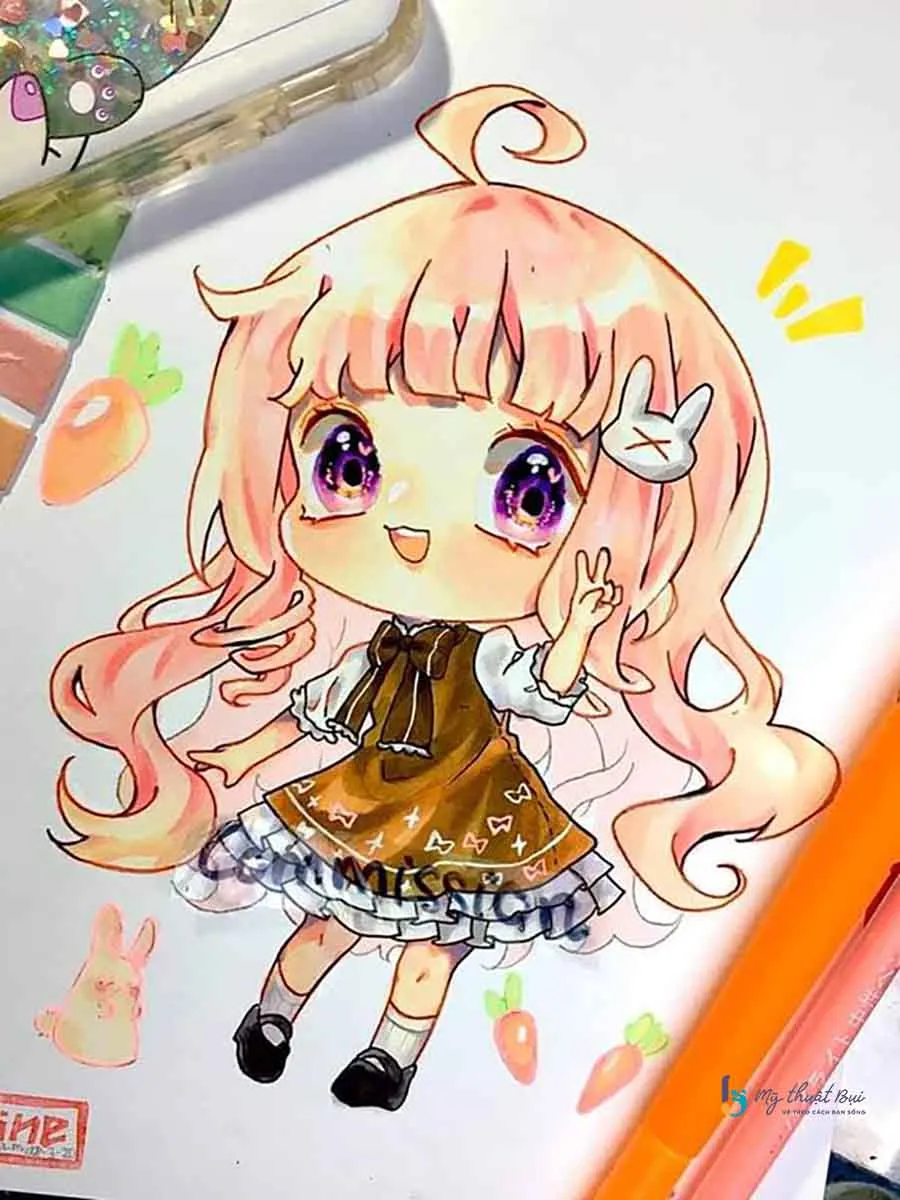 Tranh anime chibi dễ thương