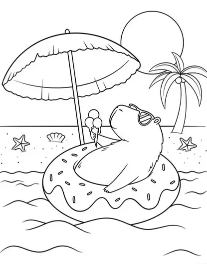 tranh to mau Capybara cute cho be thoa suc sang tao01