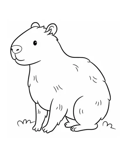 tranh to mau Capybara cute cho be thoa suc sang tao03
