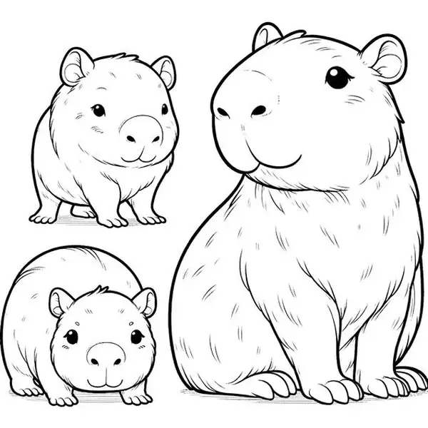 tranh to mau Capybara cute cho be thoa suc sang tao04