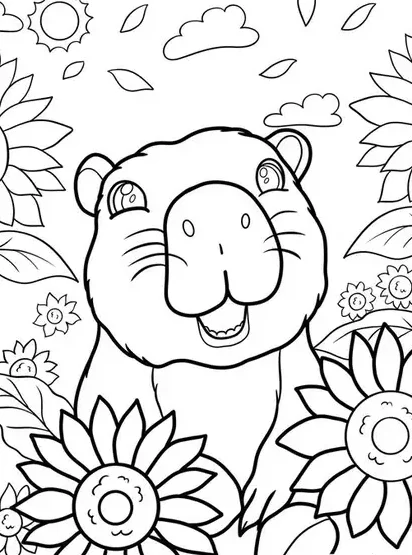 tranh to mau Capybara cute cho be thoa suc sang tao07
