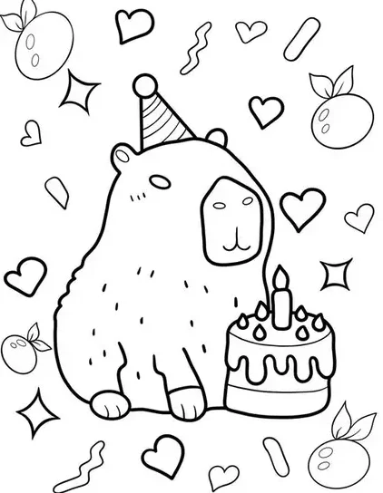 tranh to mau Capybara cute cho be thoa suc sang tao08