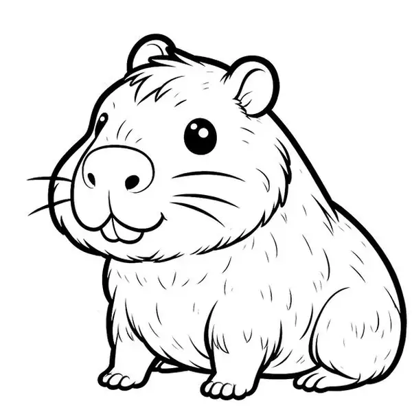 tranh to mau Capybara cute cho be thoa suc sang tao09