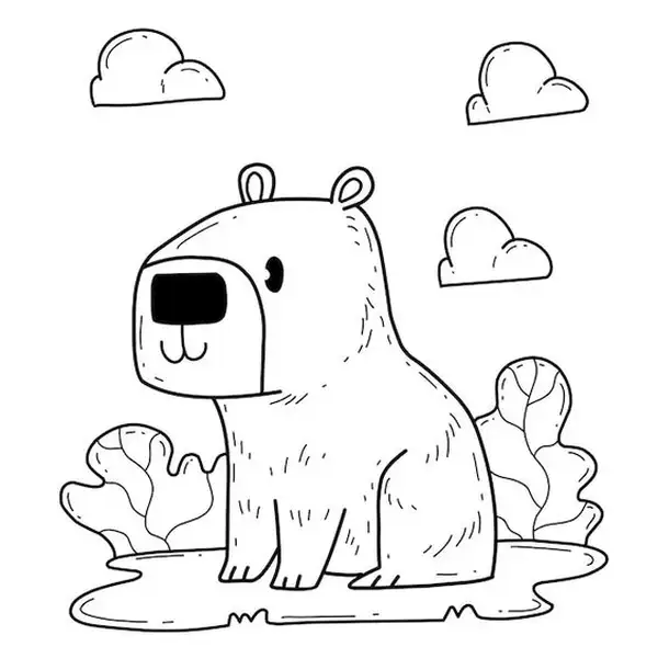 tranh to mau Capybara cute cho be thoa suc sang tao11