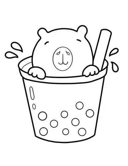 tranh to mau Capybara cute cho be thoa suc sang tao12