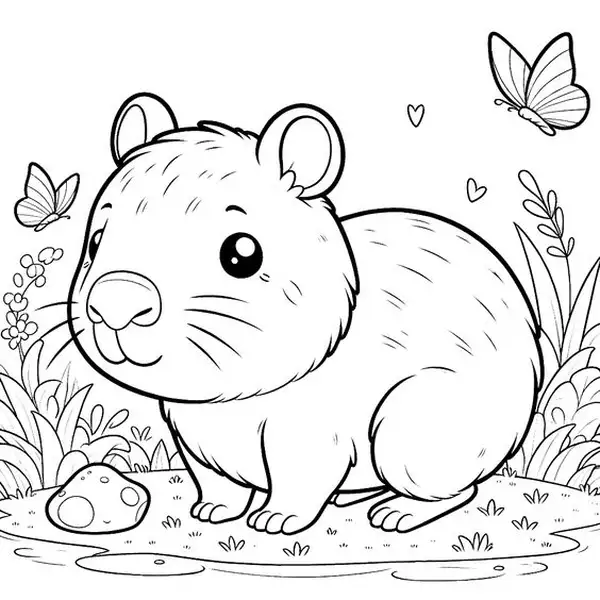 tranh to mau Capybara cute cho be thoa suc sang tao13