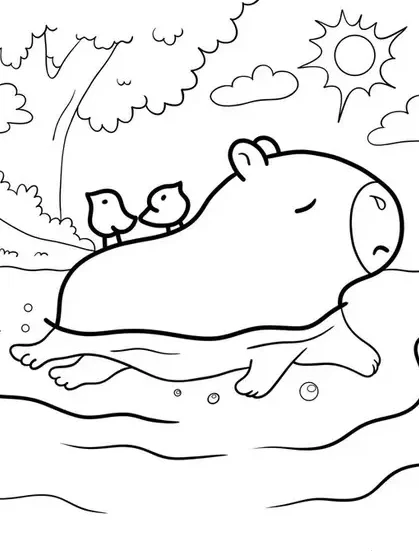 tranh to mau Capybara cute cho be thoa suc sang tao15