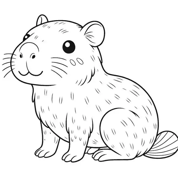 tranh to mau Capybara cute cho be thoa suc sang tao16