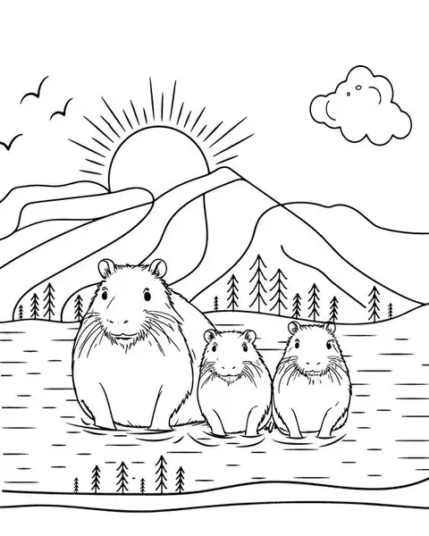 tranh to mau Capybara cute cho be thoa suc sang tao17