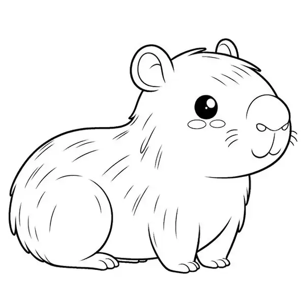tranh to mau Capybara cute cho be thoa suc sang tao18
