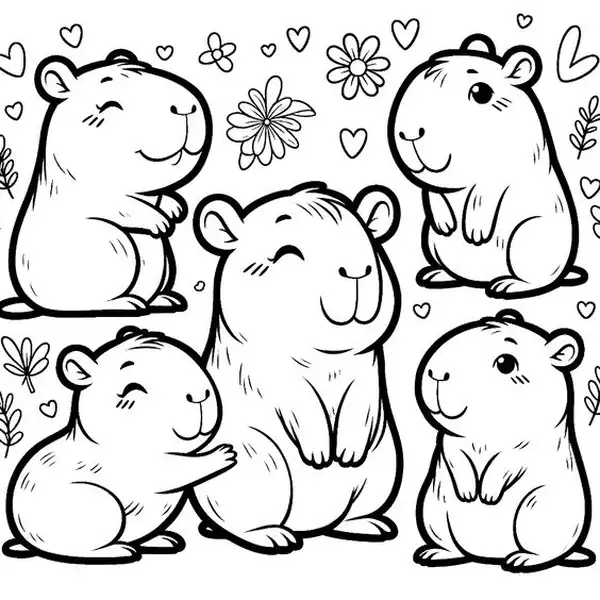 tranh to mau Capybara cute cho be thoa suc sang tao19