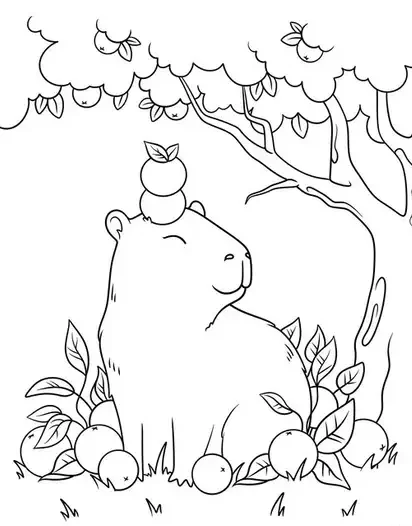 tranh to mau Capybara cute cho be thoa suc sang tao20