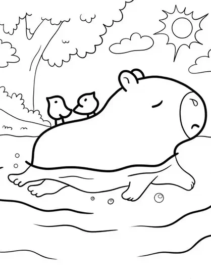 tranh to mau Capybara cute cho be thoa suc sang tao21