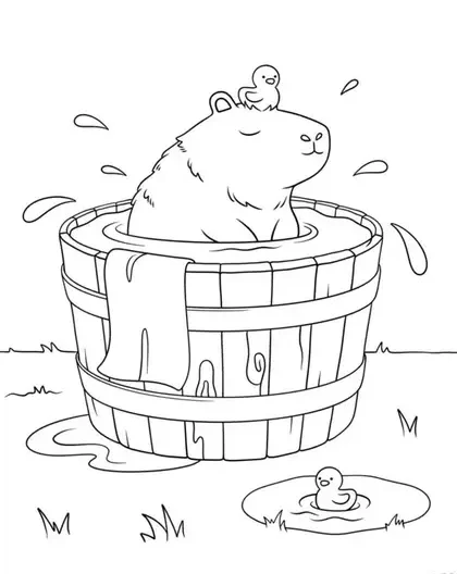 tranh to mau Capybara cute cho be thoa suc sang tao22