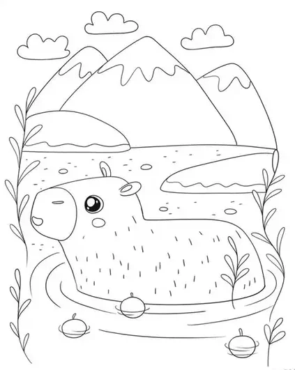 tranh to mau Capybara cute cho be thoa suc sang tao23