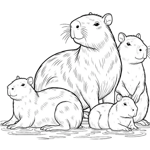tranh to mau Capybara cute cho be thoa suc sang tao25