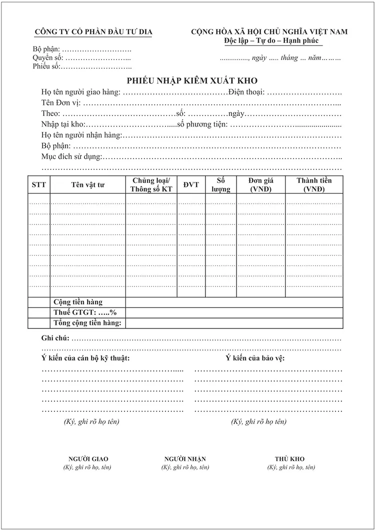 Phieu Nhap Kho Phieu Xuat Kho innhanh.pro .vn01