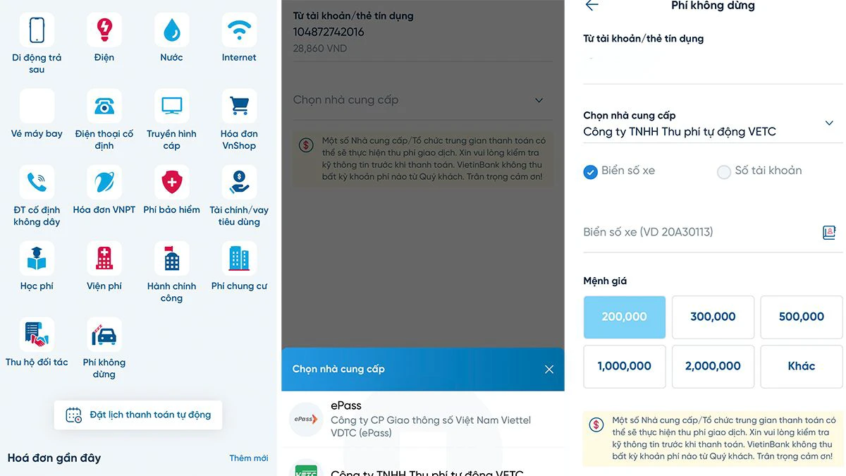 cách nạp tiền VETC