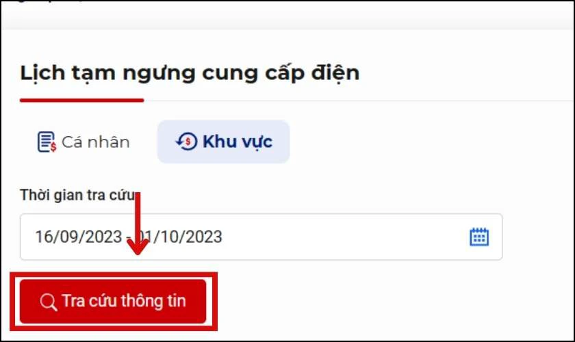 Nhấn Tra cứu thông tin