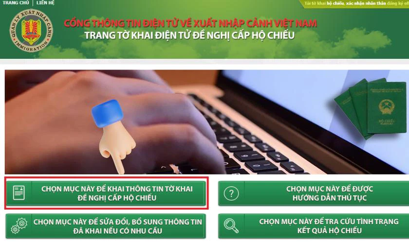 Làm hộ chiếu Online qua Cổng thông tin điện tử về xuất nhập cảnh Việt Nam