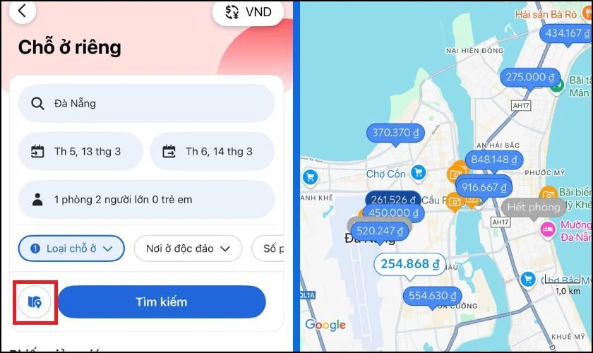 Nhấn chọn vào biểu tượng Tìm quanh đây