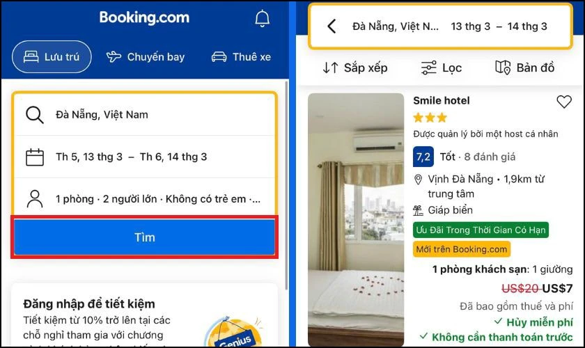 Tìm nhà nghỉ bình dân gần đây bằng Booking đơn giản