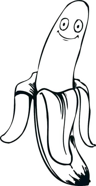 Ảnh vẽ quả chuối cho bé tô màu (2)