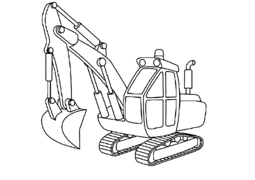 Bé tô màu máy xúc