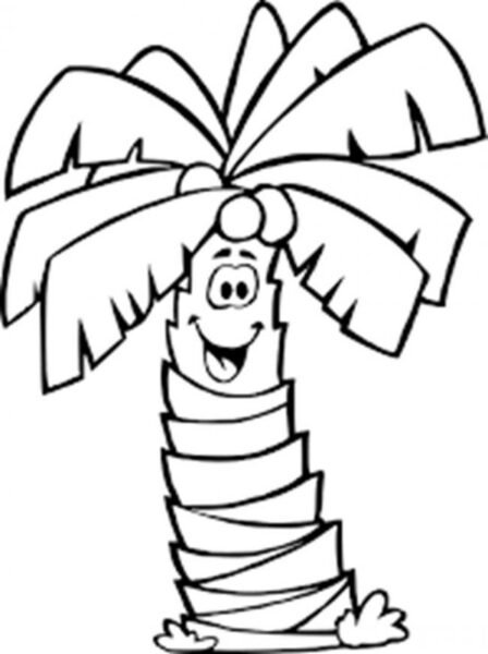 Hình tô màu cây dừa cho bé tập tô (2)