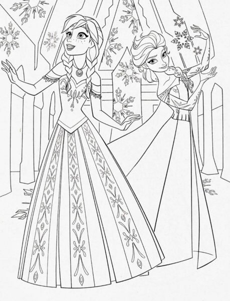 Anna And Elsa Coloring Pages Disney Princess Coloring Pages Frozen Anna