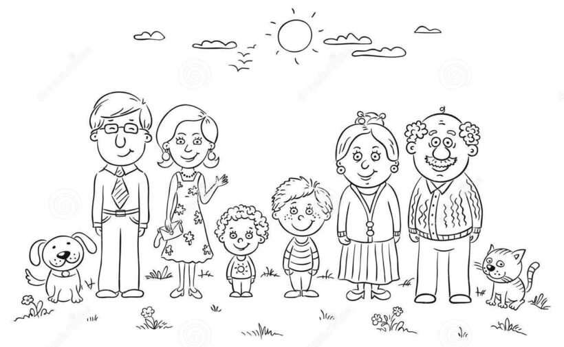 Hình tô màu gia đình đẹp nhất cho bé tập tô (1)