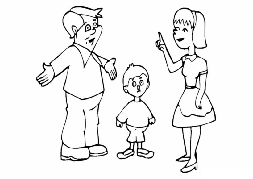 Hình tô màu gia đình đẹp nhất cho bé tập tô (3)