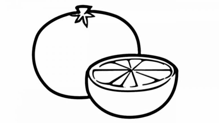 Hình tô màu quả bưởi đơn giản cho bé tập tô (7)