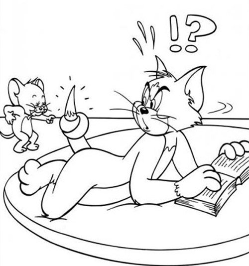 Hình tô màu Tom and Jerry ngộ nghĩnh cho bé tập tô (5)