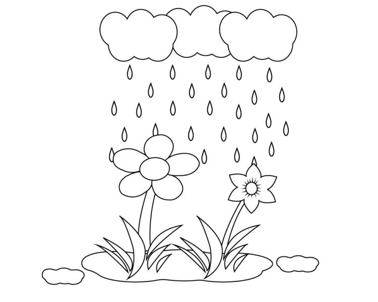 Hình tô màu trời mưa đẹp nhất cho bé tập tô (2)