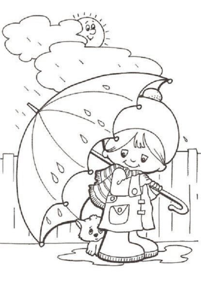 Hình tô màu trời mưa đẹp nhất cho bé tập tô (6)