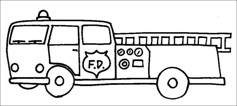 Hình tô màu xe cứu hảo cho bé tập tô (3)