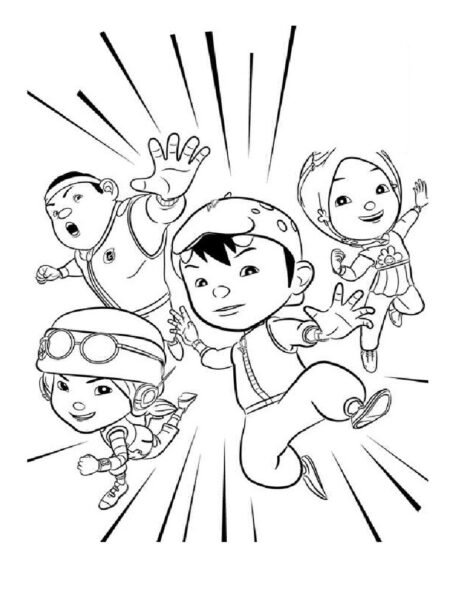 Hình vẽ chưa tô màu Boboiboy cho bé tập tô (5)