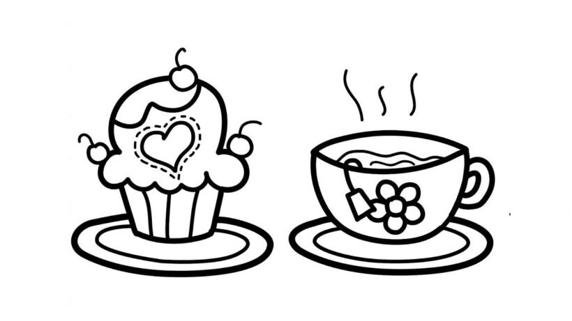 Hình vẽ chưa tô màu cái ly cho bé tập tô (7)