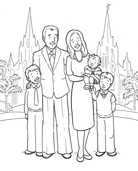 Hình vẽ chưa tô màu gia đình hco bé tập tô (1)