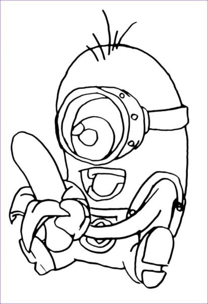 Hình vẽ chưa tô màu Minion cho bé tập tô (1)