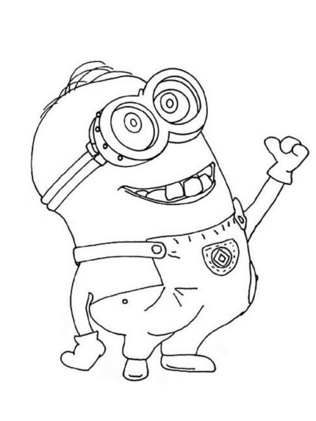 Hình vẽ chưa tô màu Minion cho bé tập tô (5)