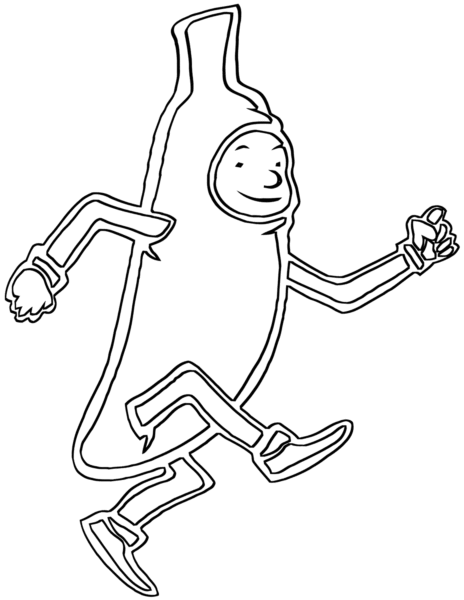 Hình vẽ chưa tô màu quả chuối ngộ nghĩnh cho bé tập tô (1)