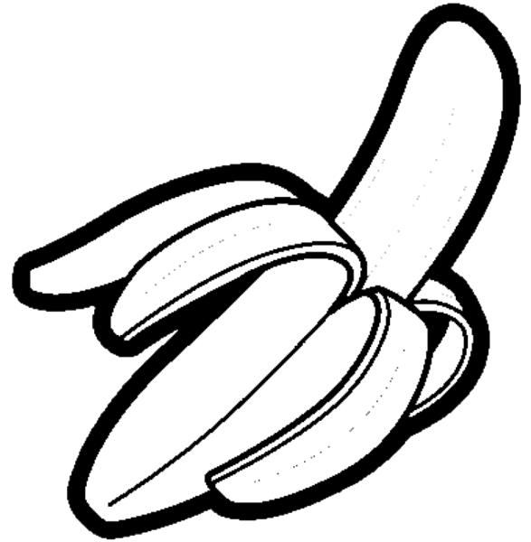 Hình vẽ chưa tô màu quả chuối ngộ nghĩnh cho bé tập tô (1)