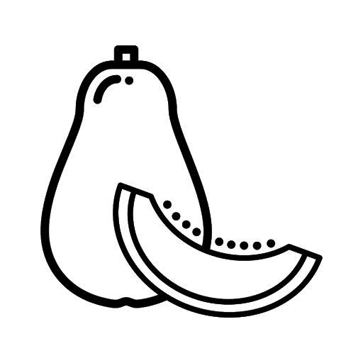 Hình vẽ chưa tô màu quả đu đủ cho bé tập tô (2)