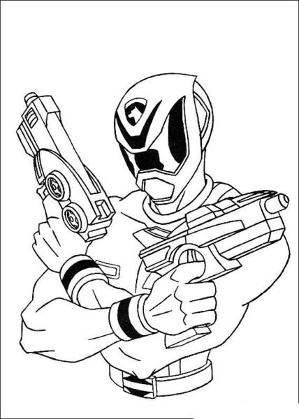 Hình vẽ chưa tô màu siêu nhân Gao cho bé tập tô (2)
