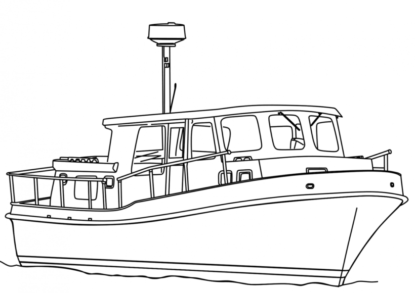 Hình vẽ chưa tô màu tàu thuỷ cho bé tập tô (1)