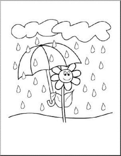 Hình vẽ chưa tô màu trời mưa cho bé tập tô (4)